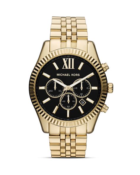 michael kors mens gold watches|michael kors lexington chronograph watch.